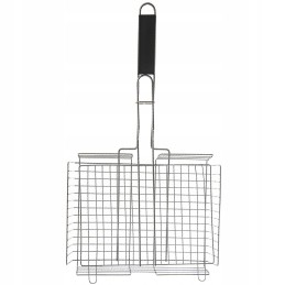 Grilio grotelės mėsai, žuviai, daržovėms kepti, uždaras krepšelis, plieninės grilio grotelės