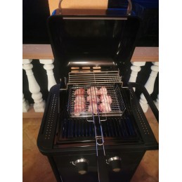 Grilio grotelės mėsai, žuviai, daržovėms kepti, uždaras krepšelis, plieninės grilio grotelės