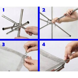 Sodo laužavietė laužui, nerūdijančio plieno turistinė kepsninė, sulankstomas komplektas