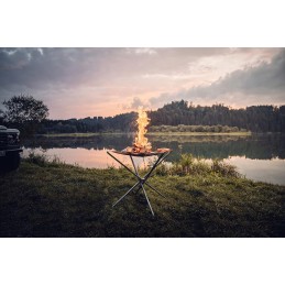 Sodo laužavietė laužui, nerūdijančio plieno turistinė kepsninė, sulankstomas komplektas