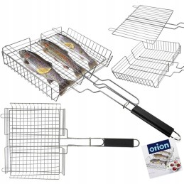 Grilio grotelės mėsai, žuviai, daržovėms kepti, uždaras krepšelis, plieninės grilio grotelės