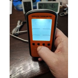 Belaidis✅dvigubas✅termometras su signalizacija ir įkišamais zondais. modelis: th-102