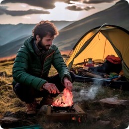 Mažas dujinis grilis, nešiojamas turistinis sodo dangtis, 2 x nemokamos dujos