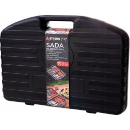 Grilio įrankių rinkinys, bbq grilio įrankiai, lagaminas, 19 vnt