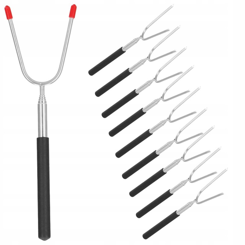 Grilio lazdelė, dešros šakutė, teleskopinis rinkinys, 10 vnt.