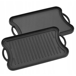 Malmplaadist grillrest ristkülikukujuline kahepoolne grillpann 42x26