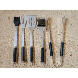 BBQ stalo įrankių aksesuarai, 5 dalių rinkinys tvirtame lagamine