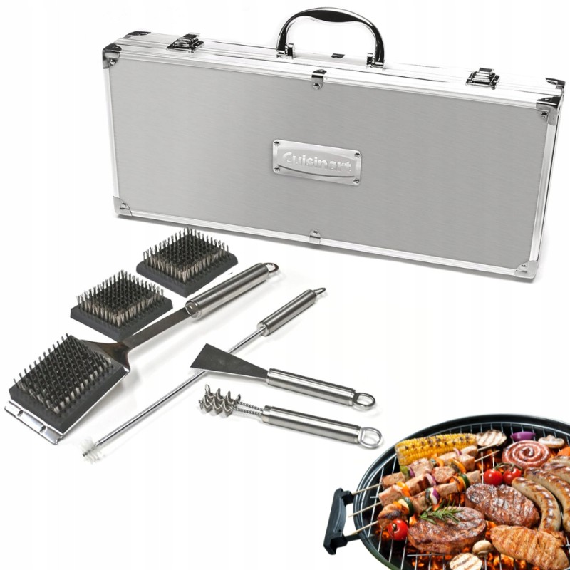 Plieninis grilio rinkinys, 8in1 cuisinart® grilio valymo priedai