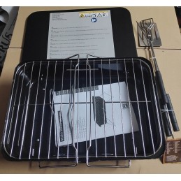 Nešiojama juodo plieno kepsninė 34 x 24 cm