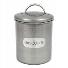 Sidabrinės pilkos spalvos sausainių indelis, 17 cm