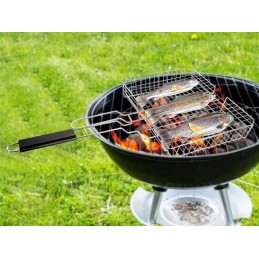 Grilio grotelės mėsai, žuviai, daržovėms kepti, uždaros, 32x26cm