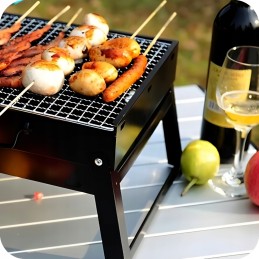 nešiojamas sulankstomas anglinis turistinis grilis su sodo lagaminu