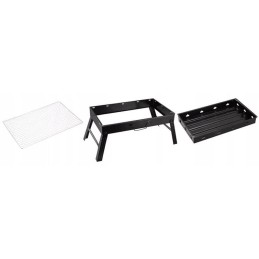 Turistinis grilis su anglimis, nešiojamas lagaminas, grotelės