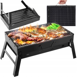 Turistinis grilis su anglimis, nešiojamas lagaminas, grotelės