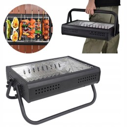 Sodo vakarėlio kepsninė su anglimis 48 x 28 cm, lagaminas, sulankstomas, apie 36 cm