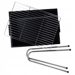 Sklype kepsninė su anglimis, kempingo palapinė, ežeras, jūra, lauko piknikas