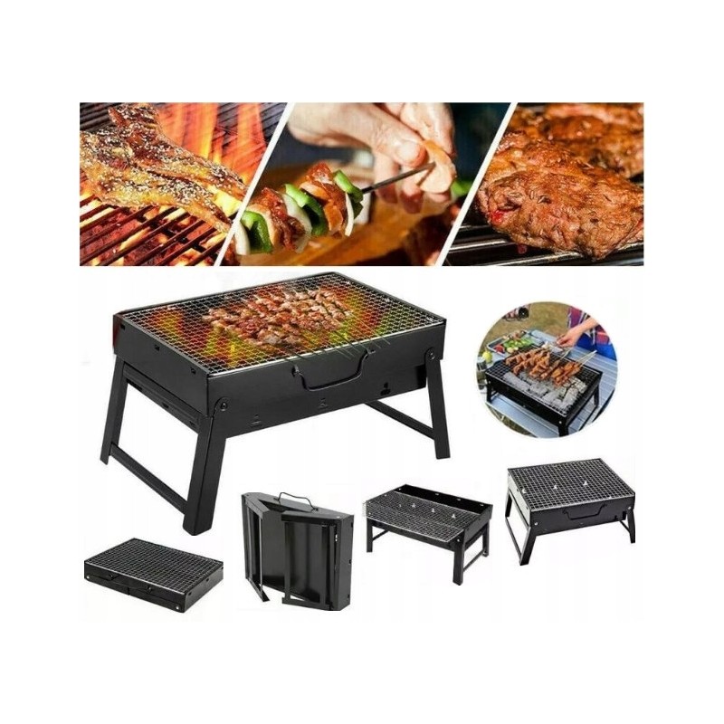 Turistinis grilis su anglimis, nešiojamas lagaminas, grotelės