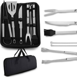 Kepsninės komplektas, žnyplės, nerūdijančio plieno indai, dėklas, 9 vnt