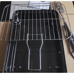 Nešiojami juodo plieno griliai su 3 dalių kepsninės indais