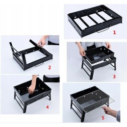 Didelė sulankstoma medžio anglis turistinė kepsninė