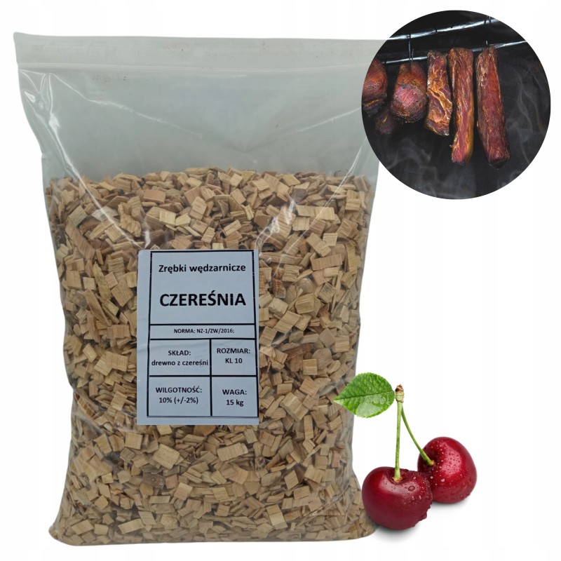 Rūkytos vyšnios medžio drožlės 15kg 10 klasė