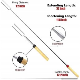8 teleskopinių grilio iešmelių rinkinys šakutės + maišelis