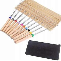 8 teleskopinių grilio iešmelių rinkinys šakutės + maišelis