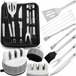 ️ Nerūdijančio plieno kepimo įrankių rinkinys + peilių galąstuvas - viskas heckermann