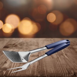 Cadac nerūdijančio plieno mentelė ir šakutė su silikonine rankena