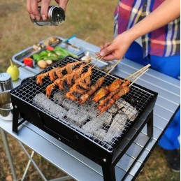 Didelė sulankstoma medžio anglis turistinė kepsninė