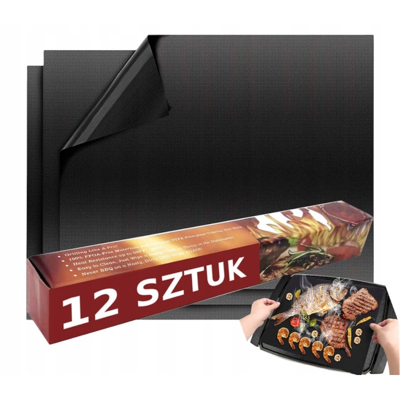 Tefloninis kilimėlis griliui, orkaitei, kepimui x 12, tvirtas, patvarus, 40 x 33 cm