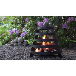 Sodo židinys, juodas, metalinis krepšelis, 55 cm