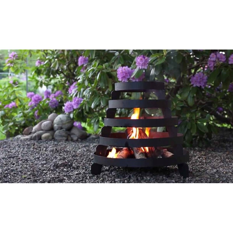 Sodo židinys, juodas, metalinis krepšelis, 55 cm