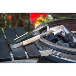 Slow n sear kepsninės anglies žnyplės su gumuota rankena