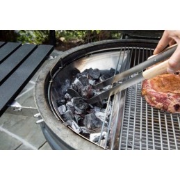 Slow n sear kepsninės anglies žnyplės su gumuota rankena