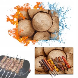 Grilio lenta užkandžiams patiekti, sūris, mėsa, grūdintas stiklas, 52x40cm, medžio motyvas