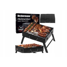 Nešiojama, sulankstoma, metalinė turistinė anglis kepsninė su lagamino rankena