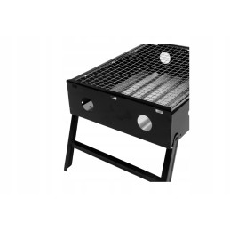 Nešiojama, sulankstoma, metalinė turistinė anglis kepsninė su lagamino rankena