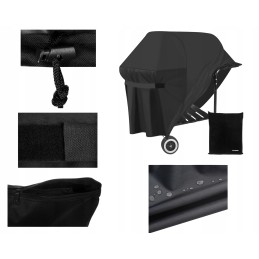 Waterproof large garden cover for universal grill with Velcro and case