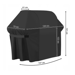 Neperšlampamas didelis sodo užvalkalas universaliam griliui su Velcro ir dėklu