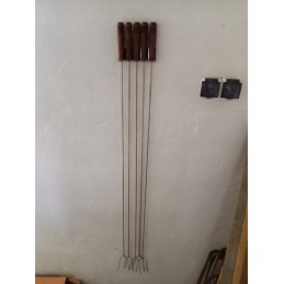 Nerūdijančio plieno grotelių šakės 120cm, 5 vnt. + pakaba