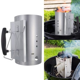 Tvirtas kaminas anglies briketų griliui apšviesti - kojokas