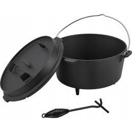 Medžioklinis katilas, ketus, vengriškas puodas, kepsniai laužui, grilis, 4,2l