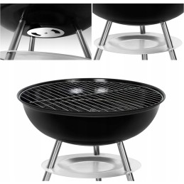 Sunjas anglinis grilis nešiojamas, mažas 33,5 x 33,5 cm, skirtas kepti ant grotelių, lauke, stovyklavimui ir piknikui (3-5 žmonė