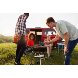 Turistinis grilis sulankstomas nešiojamas anglies grilis didelis lagaminas piknikas BBQ
