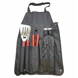 Grilio priedų komplektas su prijuoste, 7 vnt