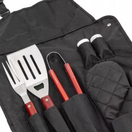 Grilio priedų komplektas su prijuoste, 7 vnt