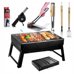 Turistinis grilis nešiojamas sulankstomas anglies lagaminas su metaline grotele