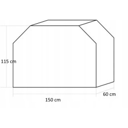 Grill cover for grill 150 x 60 x 115cm black