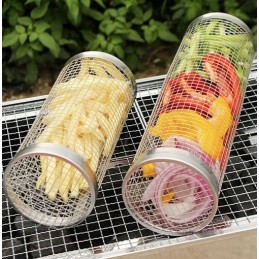 2x krepšelis daržovėms ir bulvytėms kepti, grotelės, besisukantis grilio tinklelis, 30x9cm